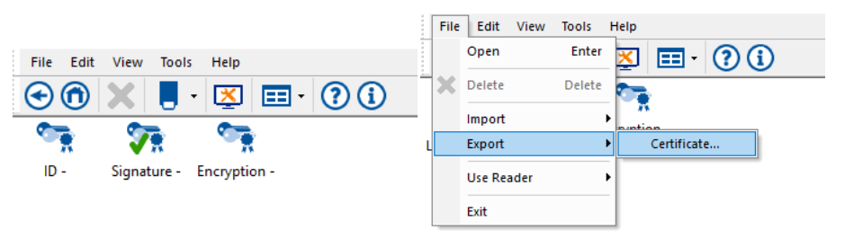 Export Certificate